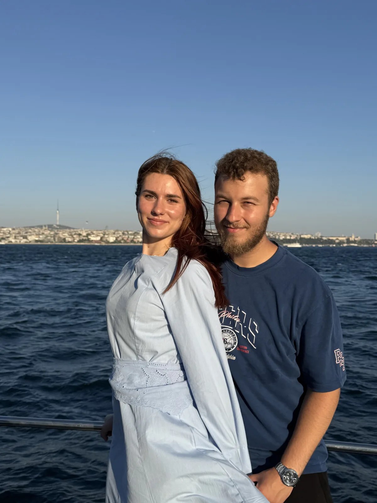 Guests on a private daytime Bosphorus cruise in Istanbul